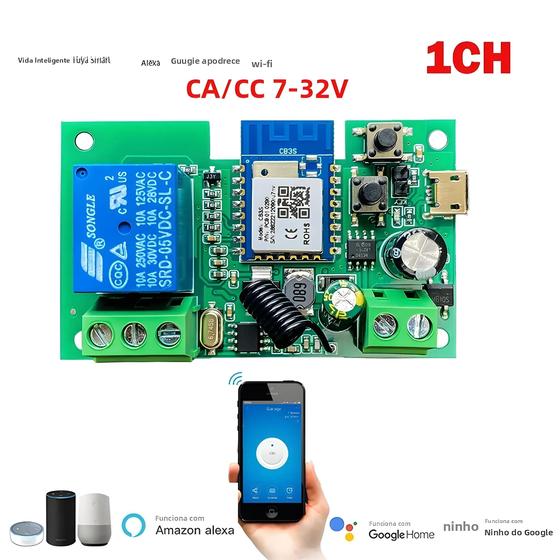 Imagem de Controlador Inteligente WiFi para Porta de Garagem - Compatível com Alexa e Google Home