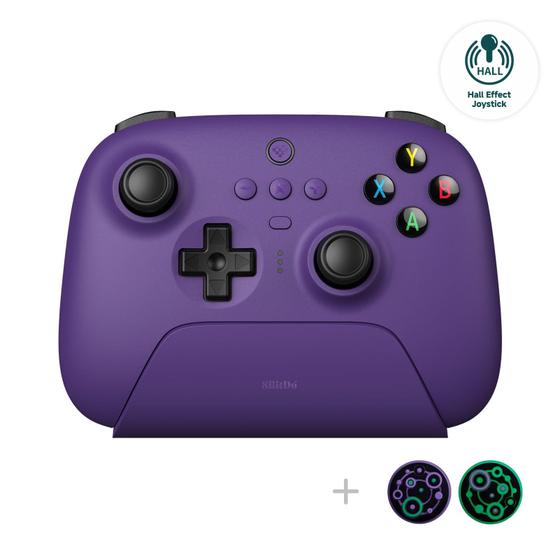 Imagem de Controlador sem fio 8Bitdo Ultimate 2.4g com base de carregamento roxa