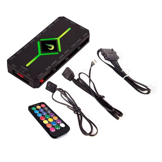 Imagem de Controladora Gamer Para Cooler Rise Mode PWM e RGB Hub - RM-COPW-RGB