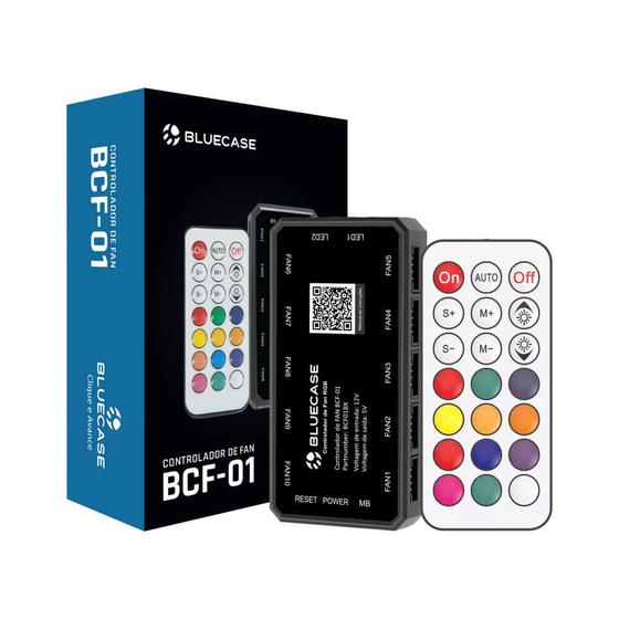 Imagem de Controladora RGB 6 Pinos 10 Fans C/ Controle Bluecase BCF-01