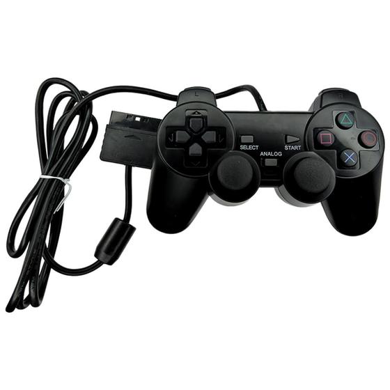 Imagem de Controle Analógico Com Fio Compatível com PS2 Preto