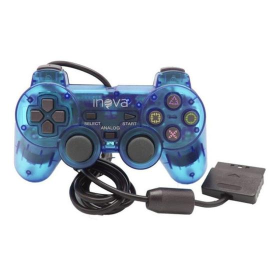 Controle Analógico DualShock PS2 - Com fio Inova Menor preço em Controle Analógico DualShock PS2 - Com fio Inova