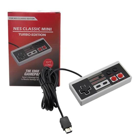 Imagem de Controle Classic Mini Turbo Para Nes Classic Nintendo Wii e Wii U Cinza