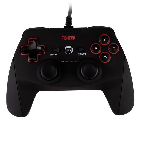 Controle Dazz Double Shock Fighter PS3/PC USB 2.0 Preto - 623397 Menor preço em Controle Dazz Double Shock Fighter PS3/PC USB 2.0 Preto - 623397