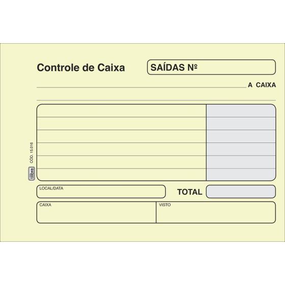 Imagem de Controle de Caixa Saida Amarela - 100 Folhas (Pacote com 20 unidades)