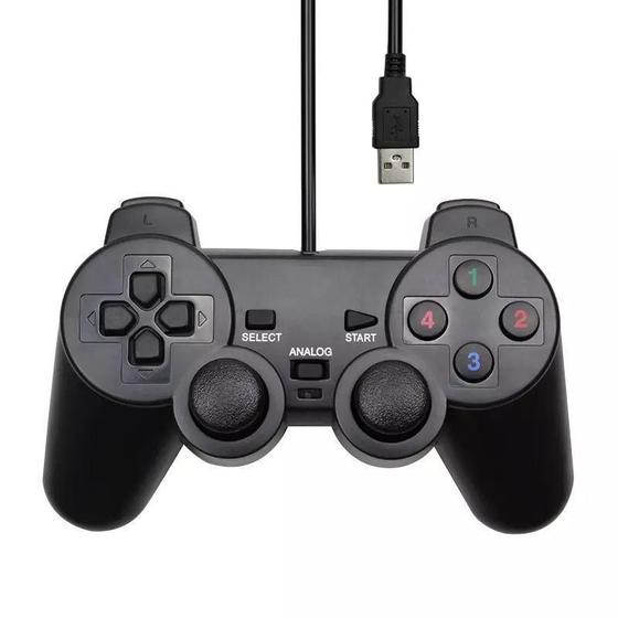 Imagem de Controle De Ps2 Com Fio Usb E Analogico Retro Game Shinka