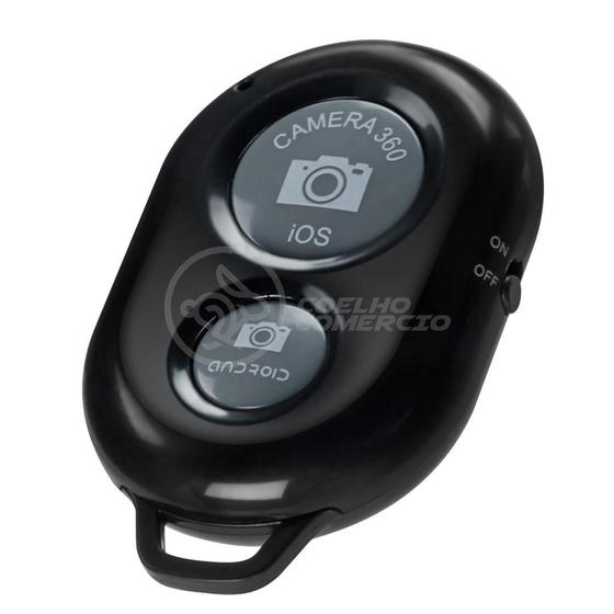 Imagem de Controle Disparador de Fotos Remoto Bluetooth Shutter Selfie Celular Android Ios - Preto