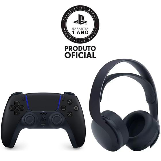 Controle Dualsense Preto PS5 + Headset Sem Fio Preto Pulse 3D Playstation 5 Menor preço em Controle Dualsense Preto PS5 + Headset Sem Fio Preto Pulse 3D Playstation 5