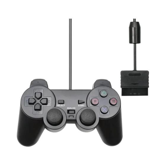 Imagem de Controle DualShock com Fio para PS2 e PC - com Vibração