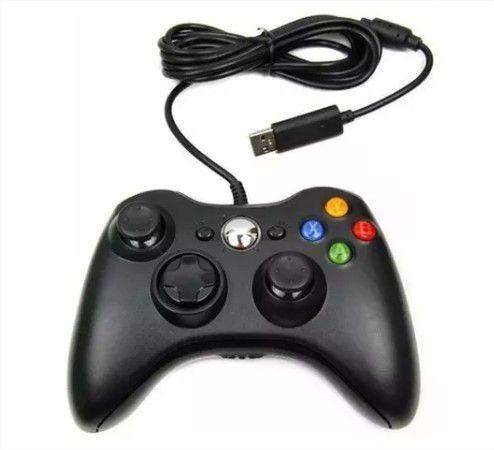 Imagem de Controle Gamer compativel  Xbox  E Pc Com Fio Manete Joystick Notebook Preto