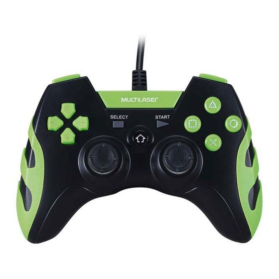 Imagem de Controle gamer ps3/pc preto/verde js091 - multilaser