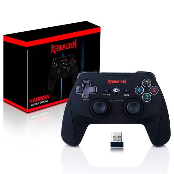 Controle Gamer Sem Fio para Android PC e Ps3 Harrow Preto G808 Redragon Menor preço em Controle Gamer Sem Fio para Android PC e Ps3 Harrow Preto G808 Redragon