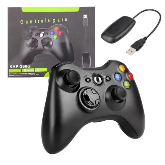 Imagem de Controle Gamer  -SEM FIO- Wireless 2.4G Joystick com receptor PC Computador Kapbom KAP-360G