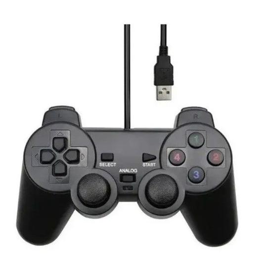 Imagem de Controle Joystick Analógico PS2 Compatível USB Preto