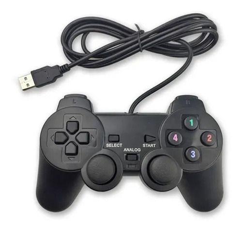 Imagem de Controle Joystick Game C/ Fio Compatível Pc E P2 Cor Preto