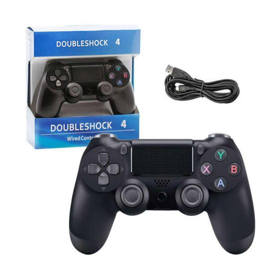 Controle Joystick Sem Fio Double Motor Vibration Compatível PLAY4 Preto Menor preço em Controle Joystick Sem Fio Double Motor Vibration Compatível PLAY4 Preto
