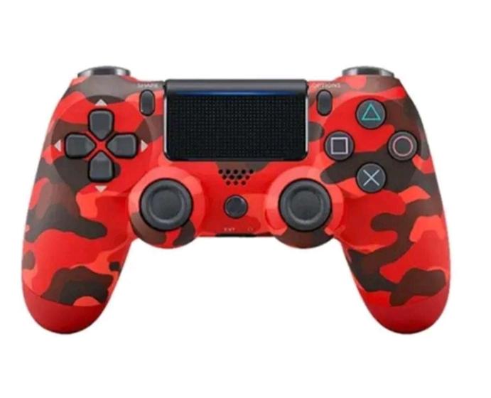 Imagem de Controle Joystick Sem Fio Para Ps4 Compatível PC Note SmartTV Game Hub Camuflado Vermelho - Altomex