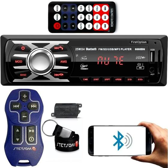 Imagem de Controle Longa Distância Stetsom + Rádio Bluetooth Usb Mp3