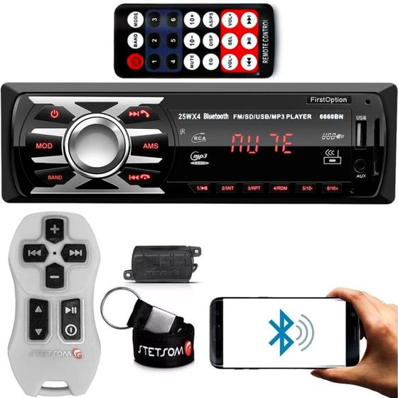 Imagem de Controle Longa Distância Stetsom + Rádio Bluetooth Usb Mp3