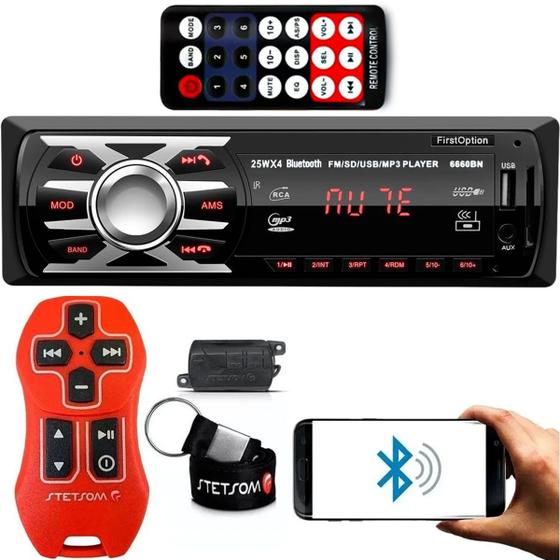 Imagem de Controle Longa Distância Stetsom + Rádio Bluetooth Usb Mp3