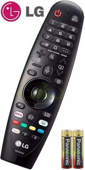 Imagem de Controle magic original lg mr20ga com pilhas tv 55nano79snd 65nano79sna 75nano95sna 49nano80una 55nano80una 65nano80una 49nano81ana