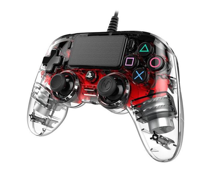 Imagem de Controle Nacon Wired Illuminated Compact Controller Red (Com fio, Iluminado, Vermelho) - PS4 e PC