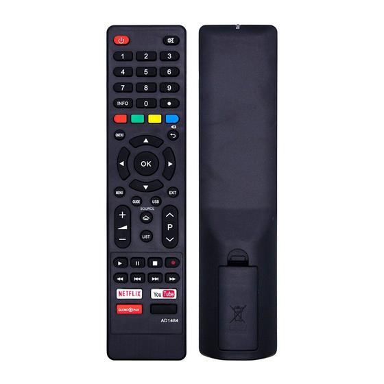 Imagem de controle para tv philco smart 4k tecla netflix, globo play