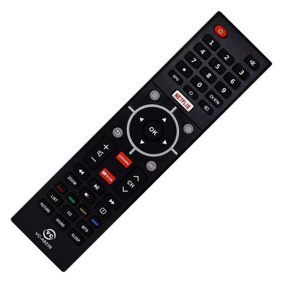 Imagem de Controle Para Tv Toshiba Vc-A8238 Netflix Globoplay Youtube