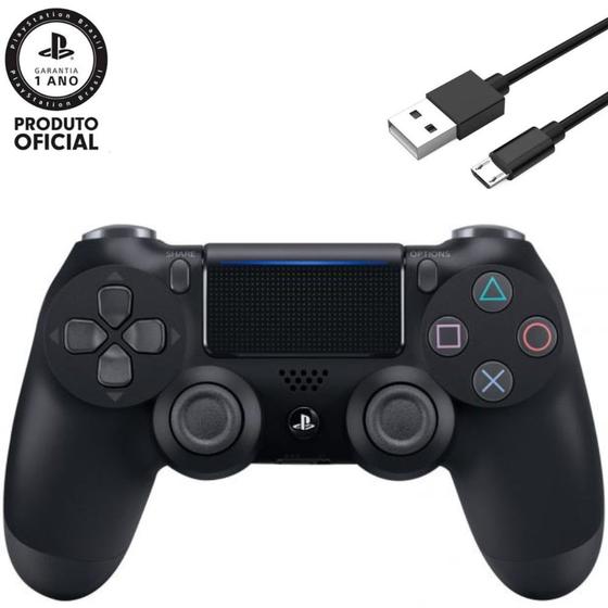 Imagem de Controle PS4 Dualshock 4 Original Sony Preto Onix Black Lacrado + Cabo