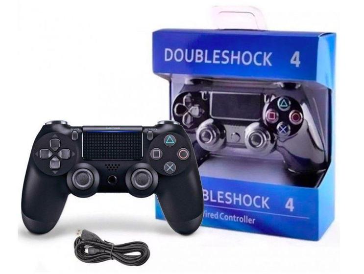 Controle PS4 s/fio Preto Doubleshock Envio Imediato Menor preço em Controle PS4 s/fio Preto Doubleshock Envio Imediato