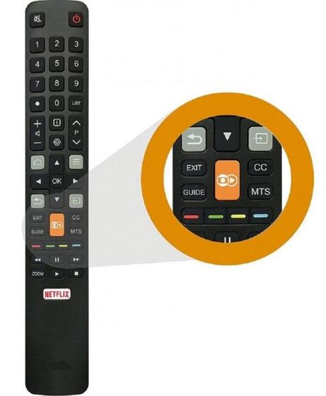 Imagem de Controle Remoto 8027 Smart Tv Led 4k Repõe Ct-8518 Semp Tcl Netflix Globoplay 49u7800 49l2600
