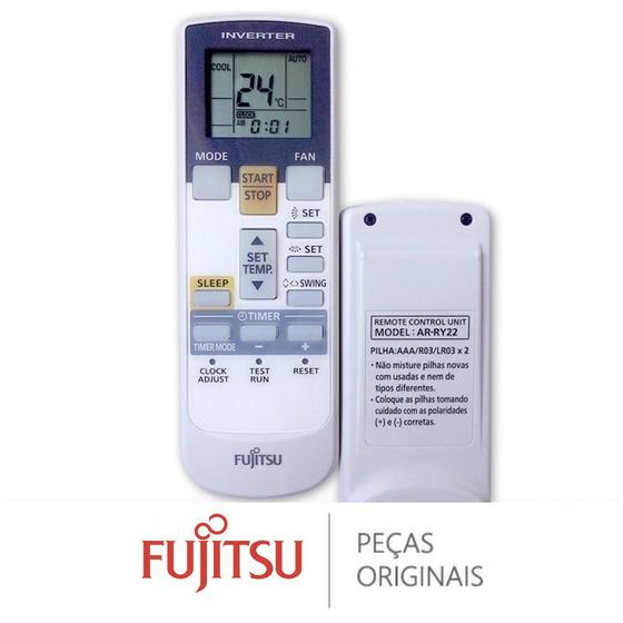 Imagem de Controle remoto ar condicionado fujitsu ar-ry22 - asba18jcc / asba24jcc / asba30jcc