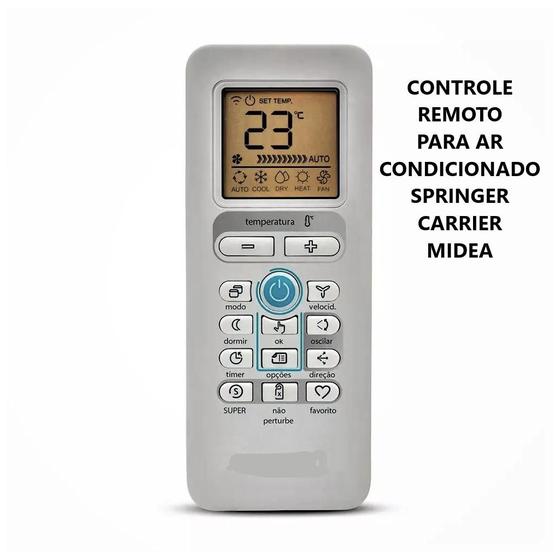 Imagem de Controle remoto ar condicionado midea/springer/carrier/comfee/trane -8063 -42mac