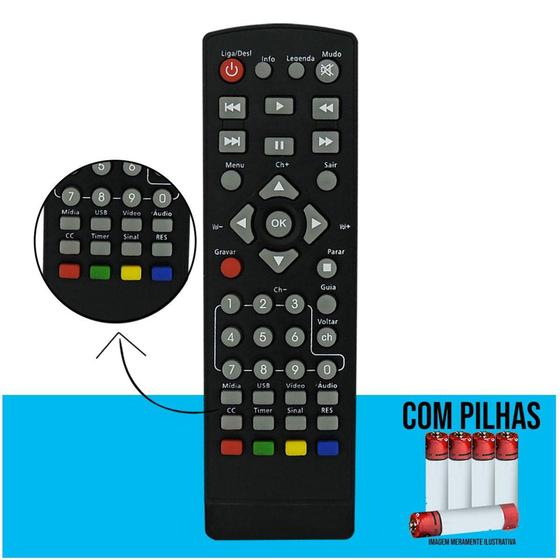 Imagem de Controle Remoto Compatível com Conversor Digital Intelbras Keo - Lelong