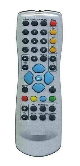 Imagem de Controle Remoto Compatível Com Receptor Embratel Claro Prateado