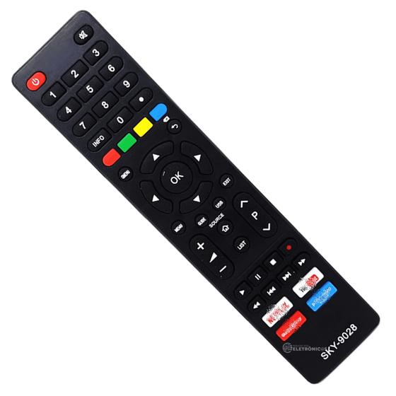 Imagem de Controle Remoto Compatível Com Smart Televisão Philco Com Botão YouTube Netflix - SK9028 LE7250