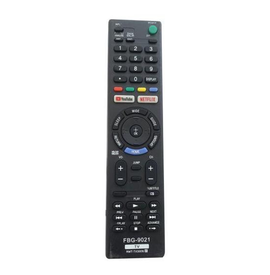 Imagem de Controle Remoto Compatível Com Sony Rmt-Tx300B Bravia Led Smart TV Com YouTube Netflix KD-70X6700E K