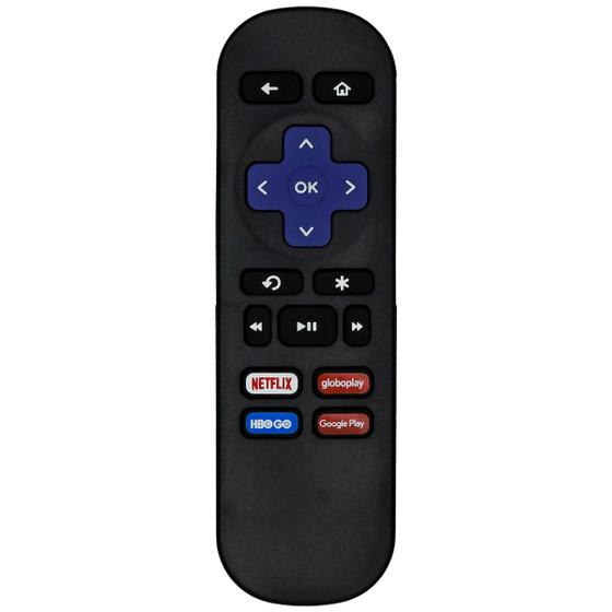 Imagem de Controle Remoto Compatível com TV Aoc Roku Streaming Hbo Netflix