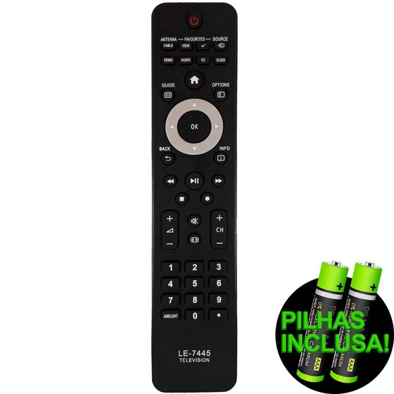 Imagem de Controle Remoto Compatível com TV Philips 32PFL3805D 40PFL3805D 42PFL5604D 52PFL7404D linha /78