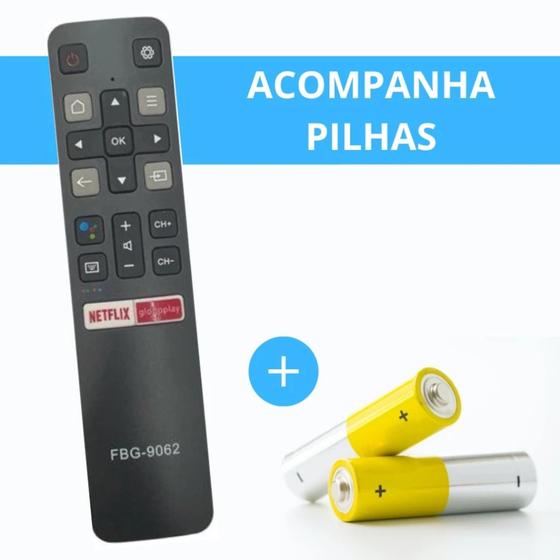 Imagem de Controle Remoto Compatível com TV TCL Smart Netflix e Globoplay FBG 9062