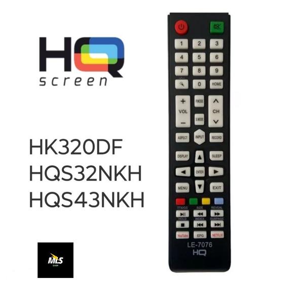 Imagem de Controle Remoto Compatível Para Tv Smart HQ Hqs43nkh Hqs32nkh Hk320df LE-7076 / Sky-9188