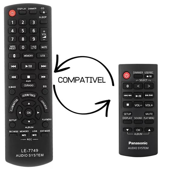 Controle remoto compativel som Panasonic N2QAYB000944 SC-HC19 SC-HC29 SC-HC29BD SC-HC295 SC-HC395 Menor preço em Controle remoto compativel som Panasonic N2QAYB000944 SC-HC19 SC-HC29 SC-HC29BD SC-HC295 SC-HC395