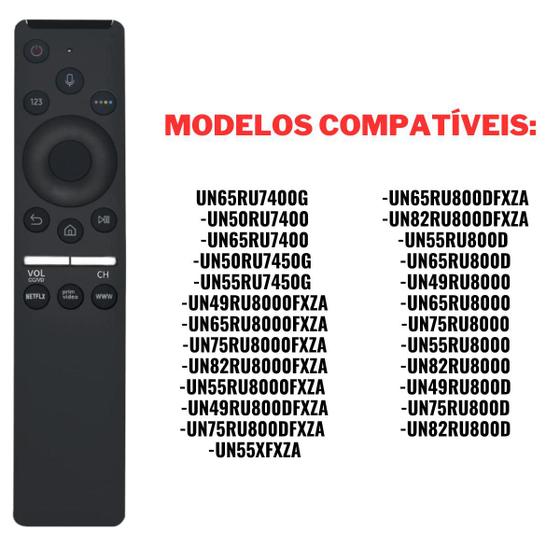 Imagem de Controle Remoto de tv BN59-01312M Samsung original 4K com comando de voz modelo UN49RU8000FXZA
