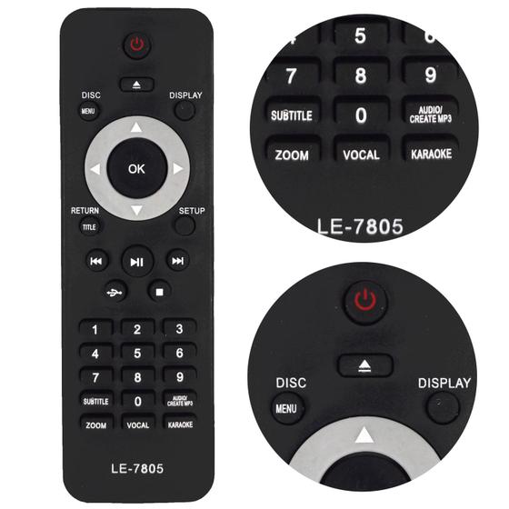 Imagem de Controle Remoto Dvd Compatível Philips Ykf-223-002  Dvp3254  Dvp3320k