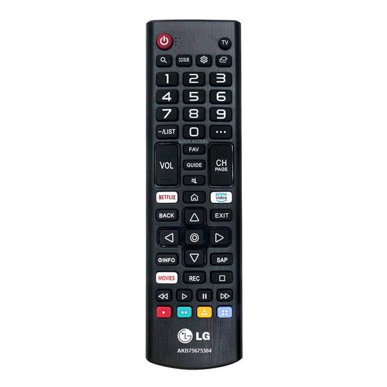 Imagem de Controle Remoto LG AKB75675304 Netflix/Prime Vídeo Para TV 49UJ6300 Original