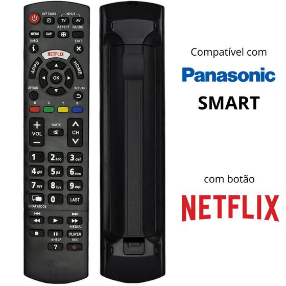 Imagem de Controle Remoto Panasonic Universal Televisores LCD LED HDTV 3D Smart Panasonic com Botão Netflix