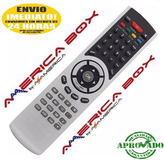 Controle Remoto Para receptor America Box S305 +Plus Menor preço em Controle Remoto Para receptor America Box S305 +Plus