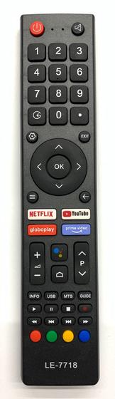 Imagem de Controle remoto para Smart TV Philco com Netflix / Youtube / Globo Play / Prime Vídeo - LE-7718
