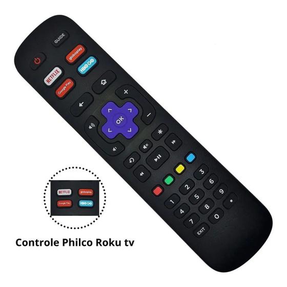 Imagem de Controle Remoto Para Tv Philco Roku Smart 4k Netflix LE-7245 / Sky-9125