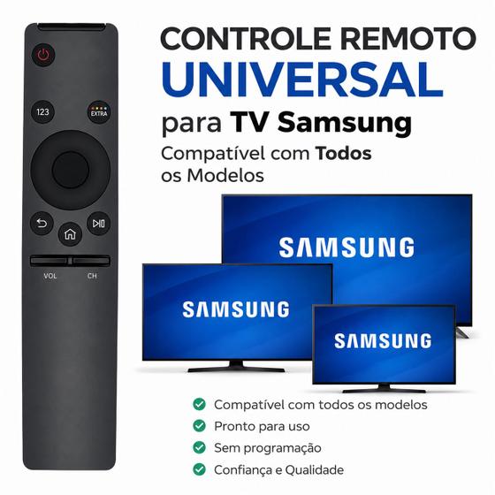 Controle Remoto para TV Samsung Smart 4K HD LED LCD Compatível Universal